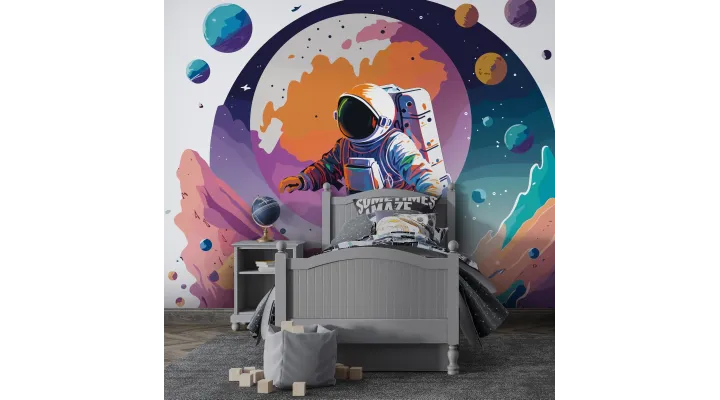 Cosmic Odyssey – Stunning Space Wallpaper for Kids | Art Vision Decor