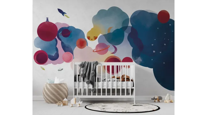 Celestial Journey – Cosmic Beauty Kids’ Wallpaper | Art Vision Decor