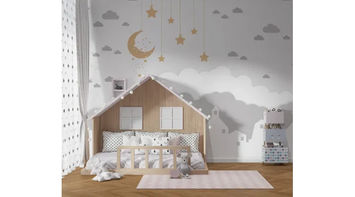 Starlight Dreams – Gentle Night Sky Wallpaper for Kids | Art Vision Decor