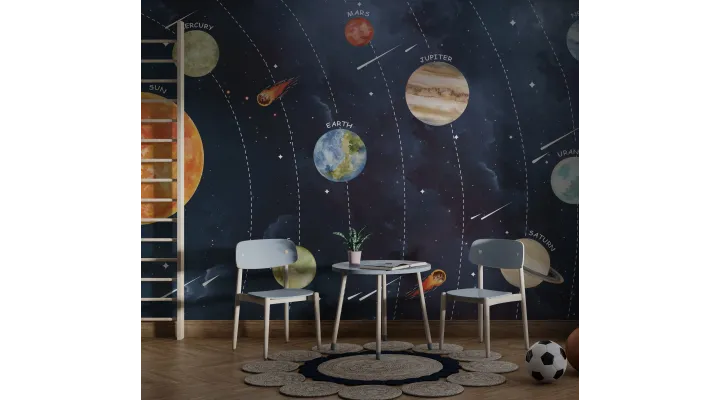 Meteor Shower Magic – Dynamic Space Wallpaper for Kids | Art Vision Decor