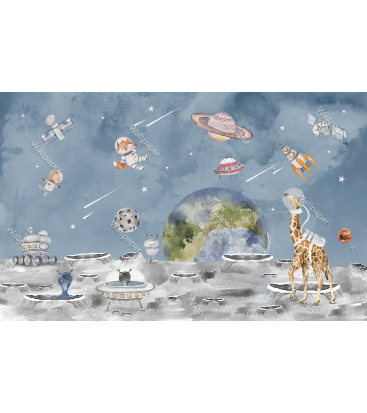 Cosmic Cadets – Fun Astronaut Wallpaper for Kids | Art Vision Decor