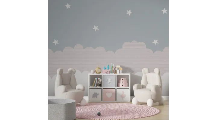 Starry Horizon – Dreamy Night Sky Kids' Wallpaper | Art Vision Decor