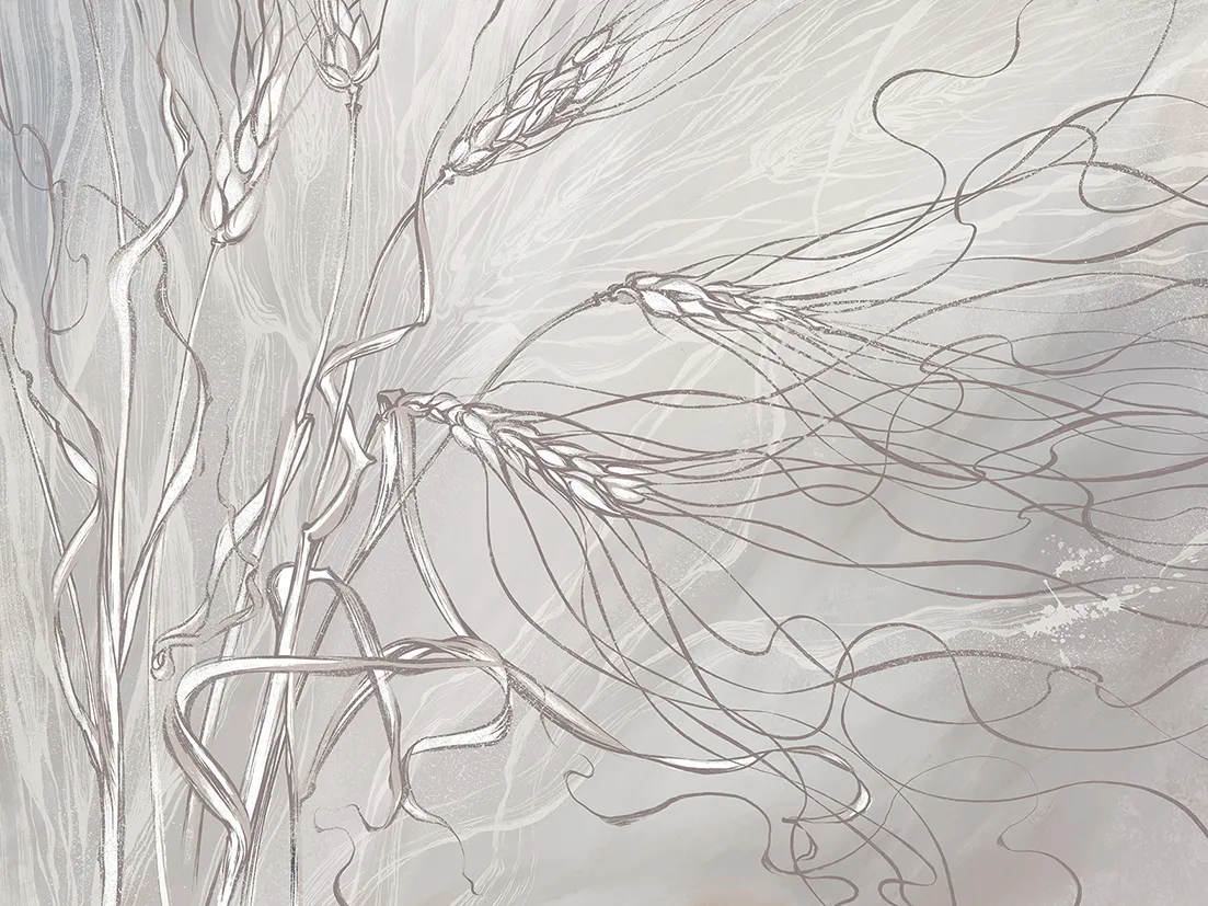 Golden Flow – Elegant Wallpaper with Grain-Inspired Graphics | ART VISION DECOR