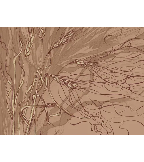 Golden Flow – Elegant Wallpaper with Grain-Inspired Graphics | ART VISION DECOR