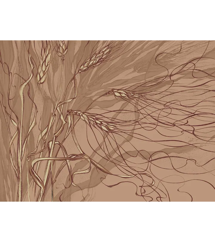 Golden Flow – Elegant Wallpaper with Grain-Inspired Graphics | ART VISION DECOR