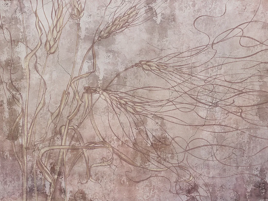 Golden Flow – Elegant Wallpaper with Grain-Inspired Graphics | ART VISION DECOR