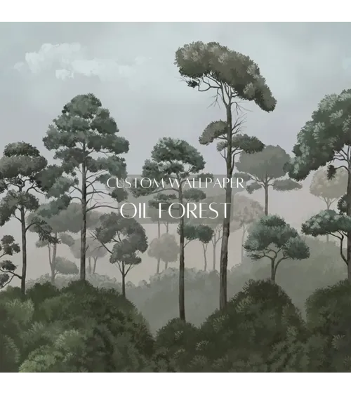 Oil Forest Wallpaper – Custom Seamless Forest Mural for Serene Interiors | Art Vision Decor