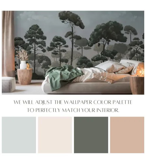 Oil Forest Wallpaper – Custom Seamless Forest Mural for Serene Interiors | Art Vision Decor