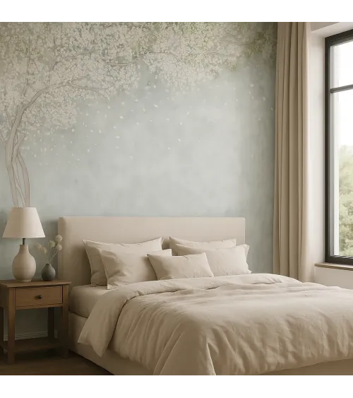 Blossom Drift – Spring Blossom Mural Wallpaper with Falling Petals