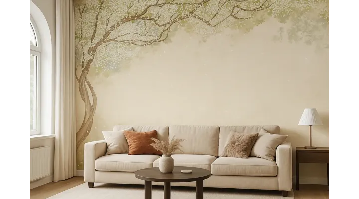 Blossom Drift – Spring Blossom Mural Wallpaper with Falling Petals