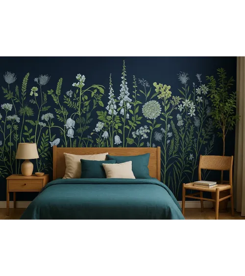Wild Meadow – Wallpaper with Botanical Illustrations of Wildflowers | ART VISION DECOR