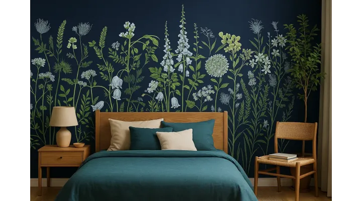 Wild Meadow – Wallpaper with Botanical Illustrations of Wildflowers | ART VISION DECOR