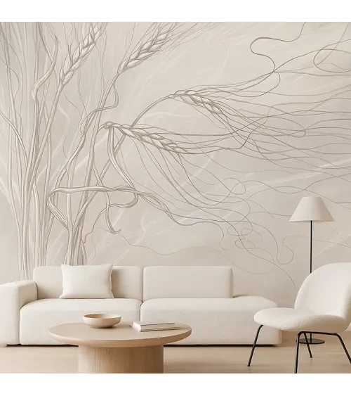 Golden Flow – Elegant Wallpaper with Grain-Inspired Graphics | ART VISION DECOR