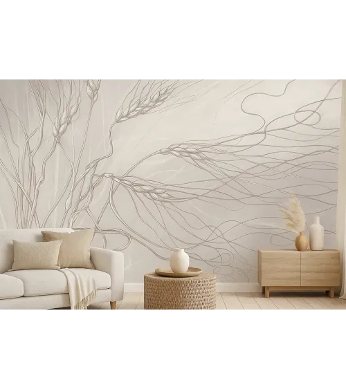 Golden Flow – Elegant Wallpaper with Grain-Inspired Graphics | ART VISION DECOR