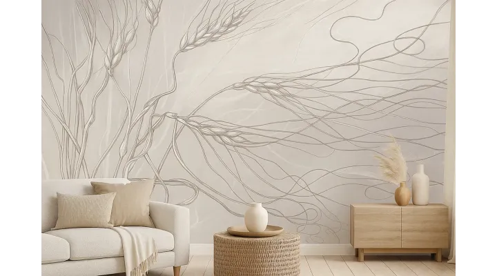 Golden Flow – Elegant Wallpaper with Grain-Inspired Graphics | ART VISION DECOR