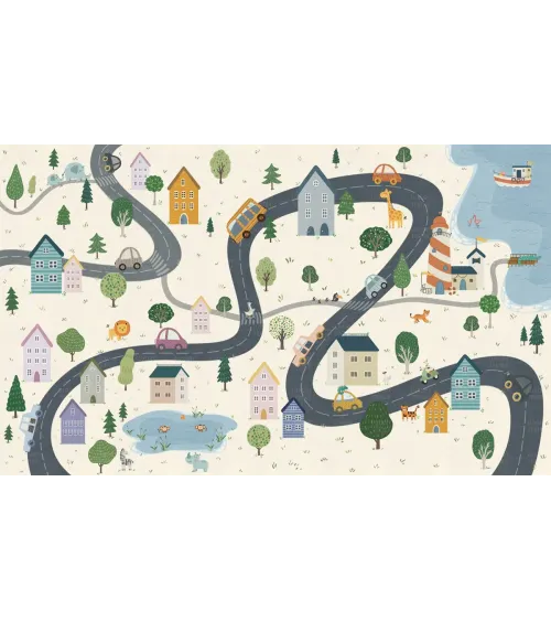 Ferrara – Playful City-Themed Kids Wallpaper | Seamless & Customizable