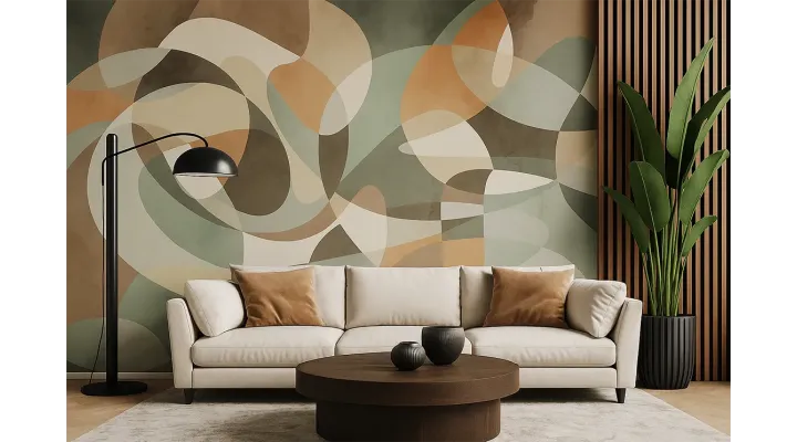 Midtone Motion Abstract Wallpaper – Seamless Custom Mural | Art Vision Decor