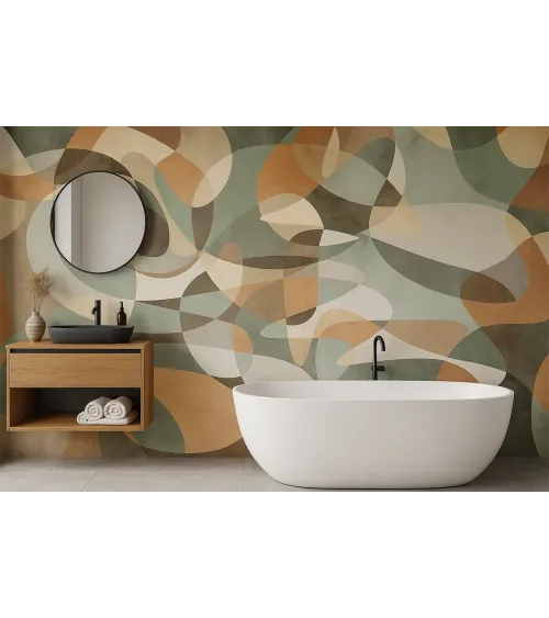 Midtone Motion Abstract Wallpaper – Seamless Custom Mural | Art Vision Decor