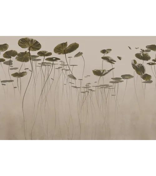 Silent Pond Botanical Mural Wallpaper – Tranquil Nature-Inspired Wall Art | Art Vision Decor