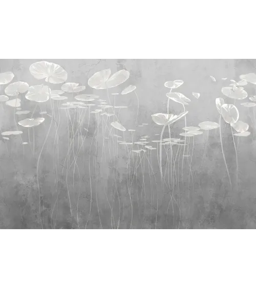 Silent Pond Botanical Mural Wallpaper – Tranquil Nature-Inspired Wall Art | Art Vision Decor
