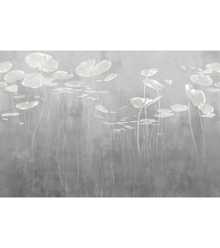 Silent Pond Botanical Mural Wallpaper – Tranquil Nature-Inspired Wall Art | Art Vision Decor