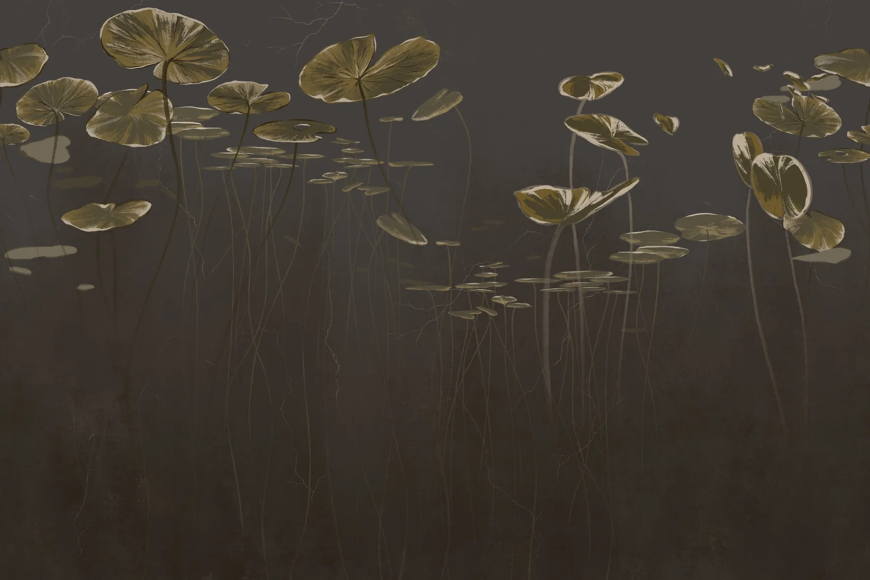 Silent Pond Botanical Mural Wallpaper – Tranquil Nature-Inspired Wall Art | Art Vision Decor
