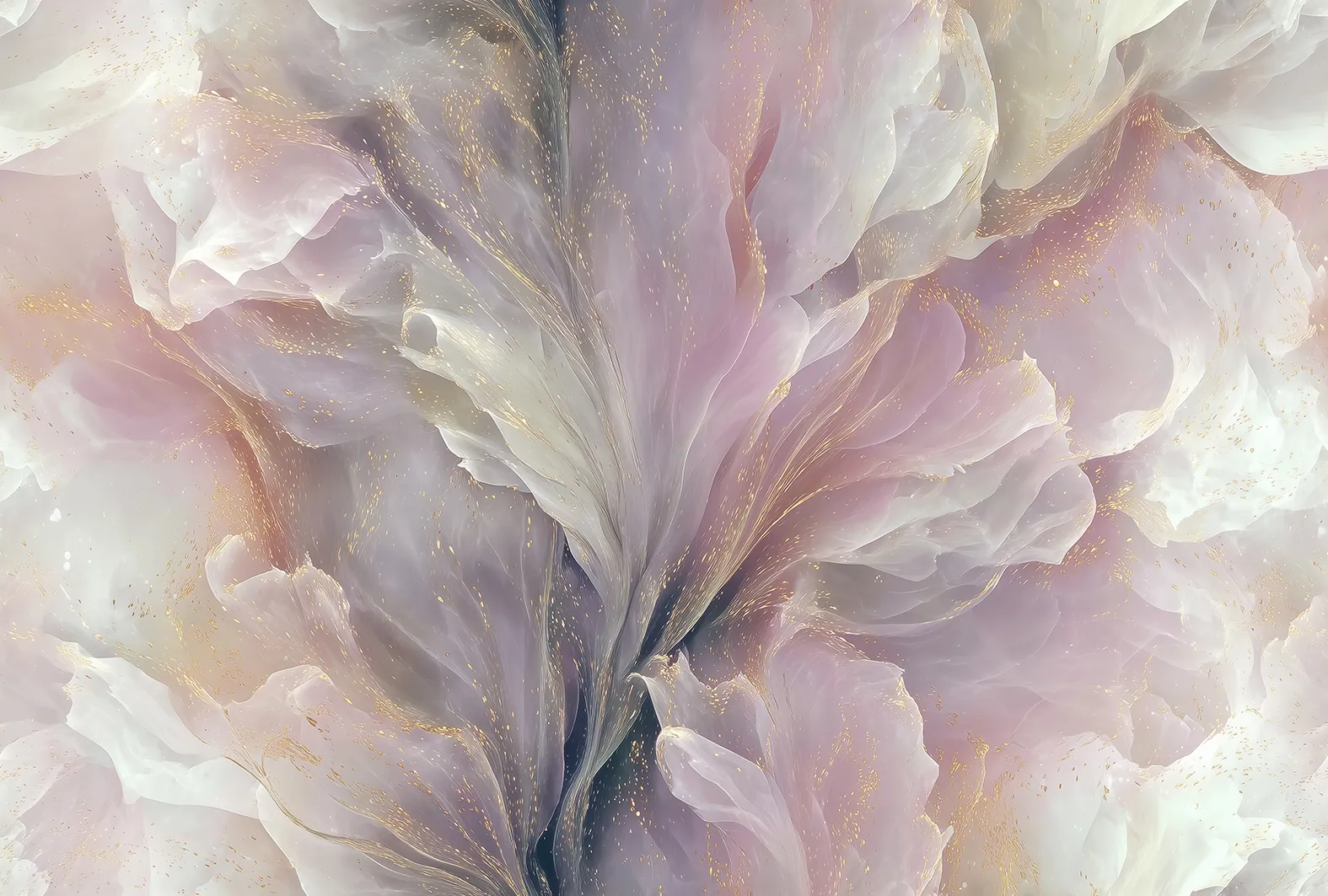 Ethereal Veil – Seamless Flowing Petal Wallpaper | Art Vision Decor