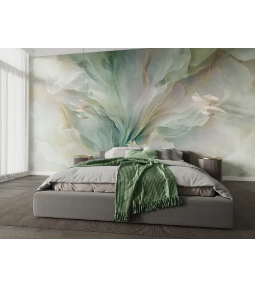 Ethereal Veil – Seamless Flowing Petal Wallpaper | Art Vision Decor