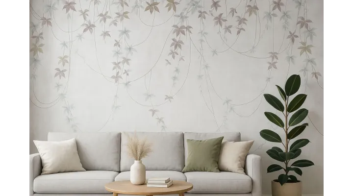 Vine Harmony — Nature-Inspired Wallpaper in Soft Shades | Art Vision Decor