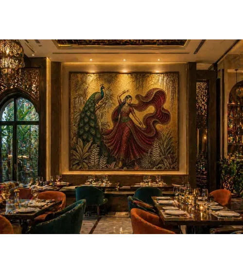Maharani's Paradise Custom Wallpaper Mural | Luxury Peacock Wall Mural