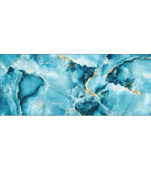 Mariselle Turquoise Marble Wallpaper with Gold Veins | Luxury Custom Wall Mural
