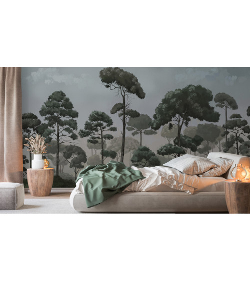 Oil Forest Wallpaper – Custom Seamless Forest Mural for Serene Interiors | Art Vision Decor
