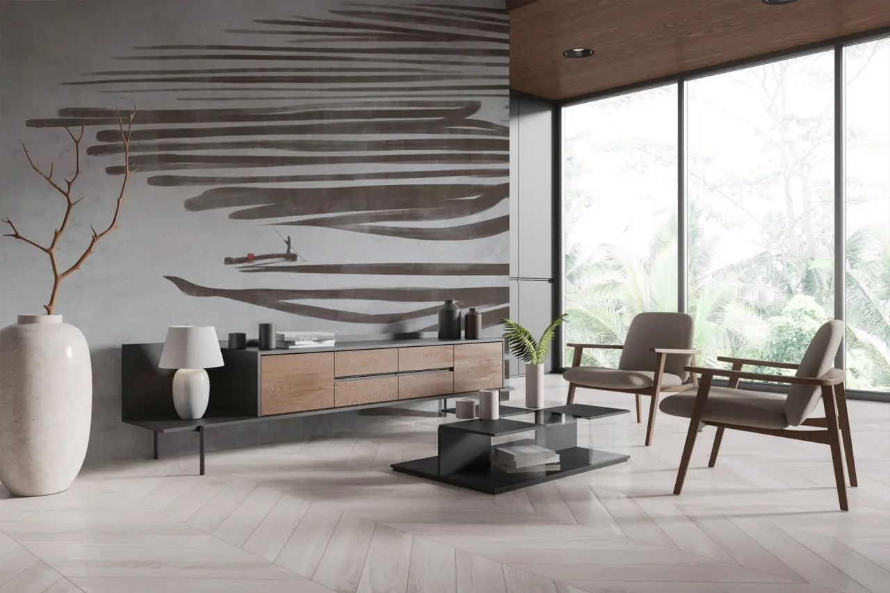 Sanano Seamless Wallpaper – Zen-Inspired Elegance for Serene Interiors