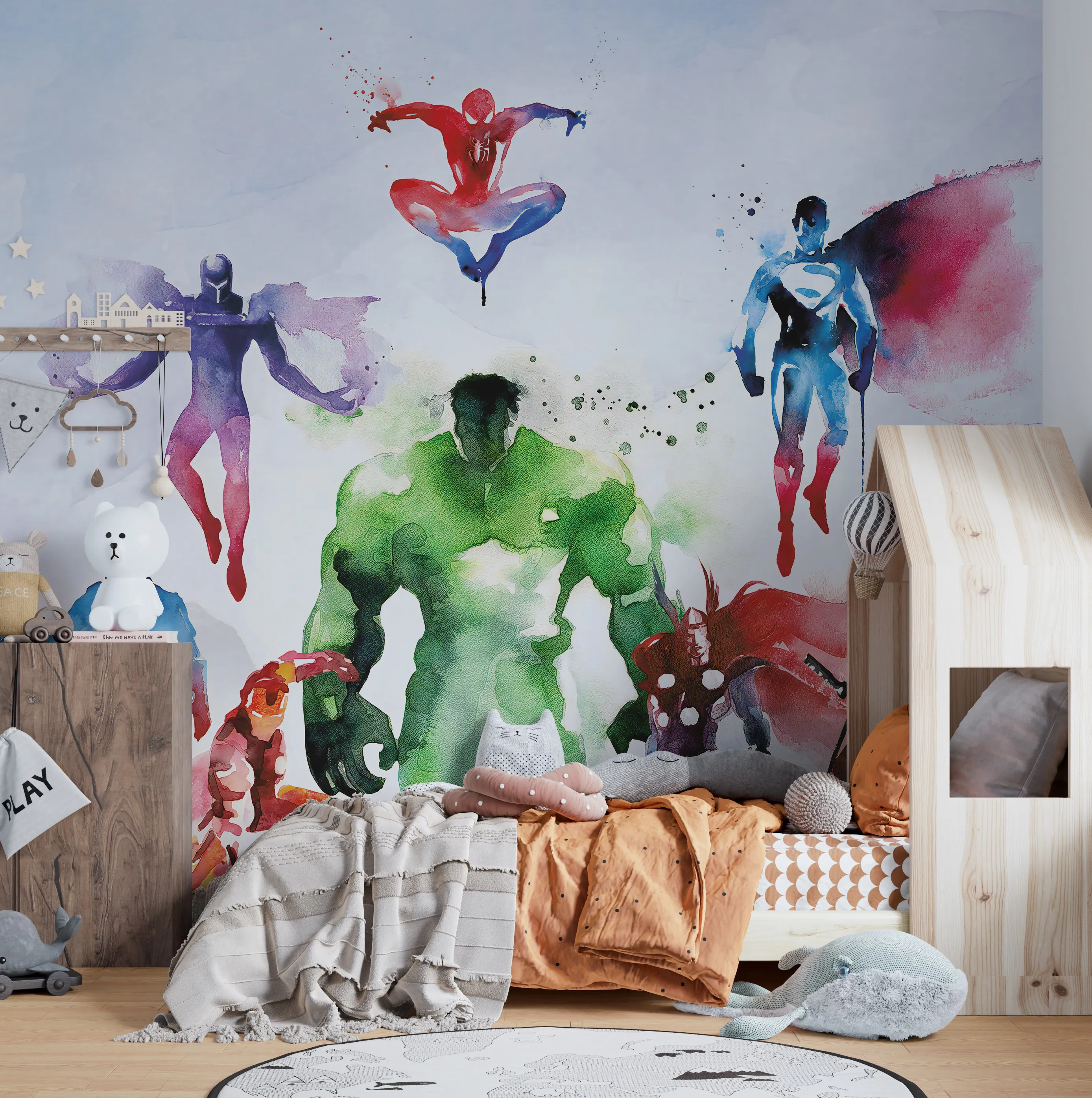 Superhero Large Kids Wallpaper – Wallpapers for a True Hero's Room!