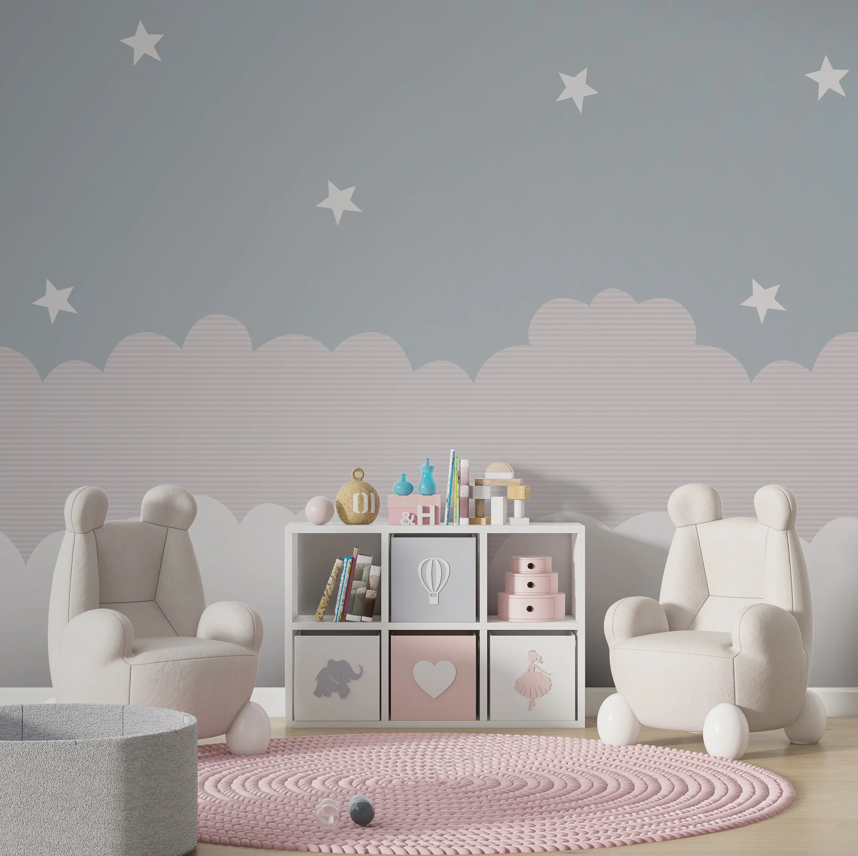 Starry Horizon – Dreamy Night Sky Kids' Wallpaper | Art Vision Decor