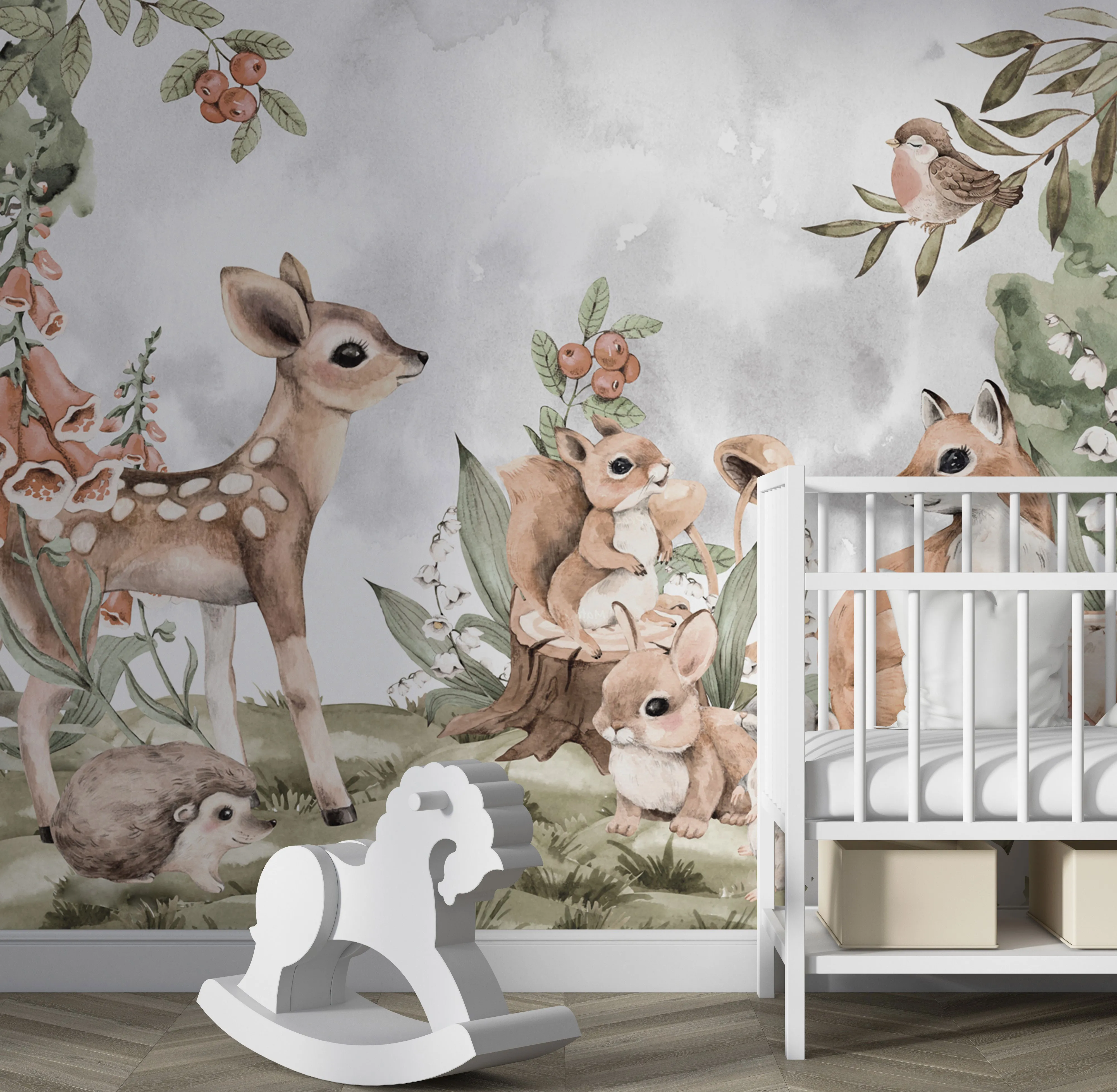 Whimsical Woodland – Forest Animal Wallpaper for Kids | Art Vision Decor