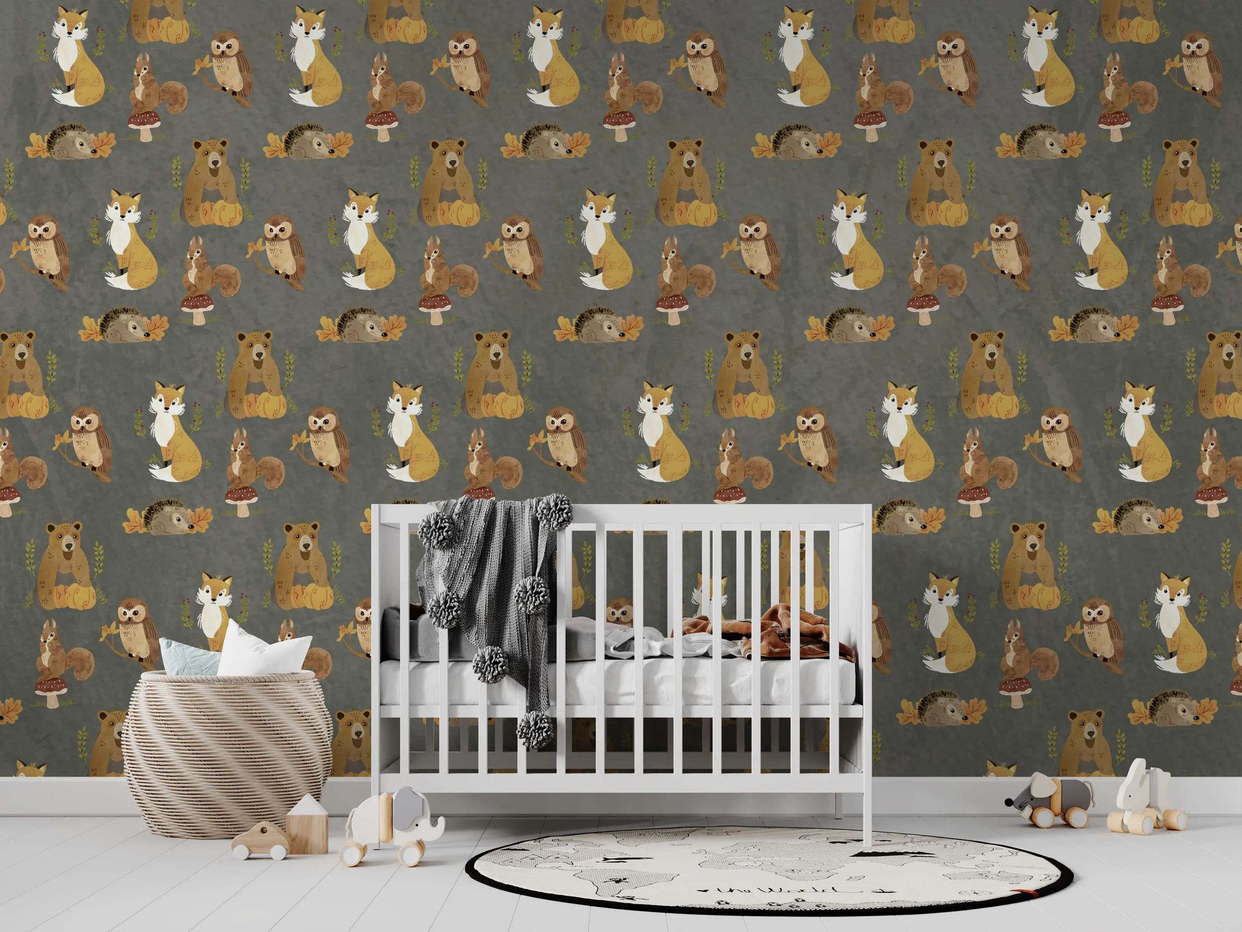 Woodland Friends Kids Wallpaper - Forest Animal Theme