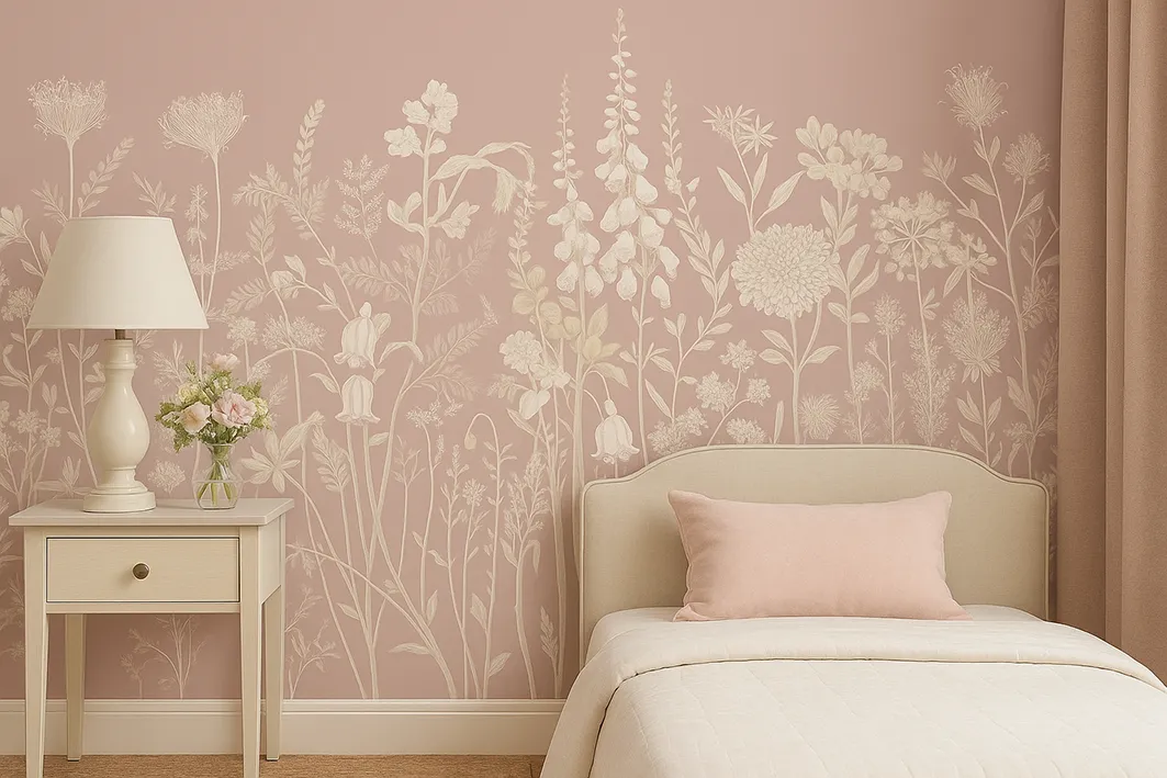 Wild Meadow 2 – Wallpaper with Botanical Illustrations of Wildflowers | ART VISION DECOR