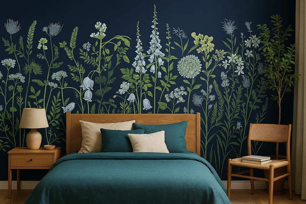 Wild Meadow – Wallpaper with Botanical Illustrations of Wildflowers | ART VISION DECOR
