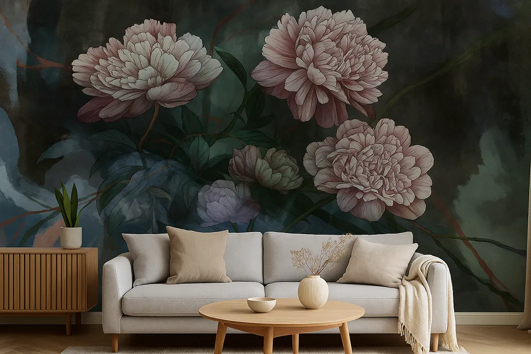 Peony Grace – Elegant Wallpaper with Bold Peony Flowers | ART VISION DECOR