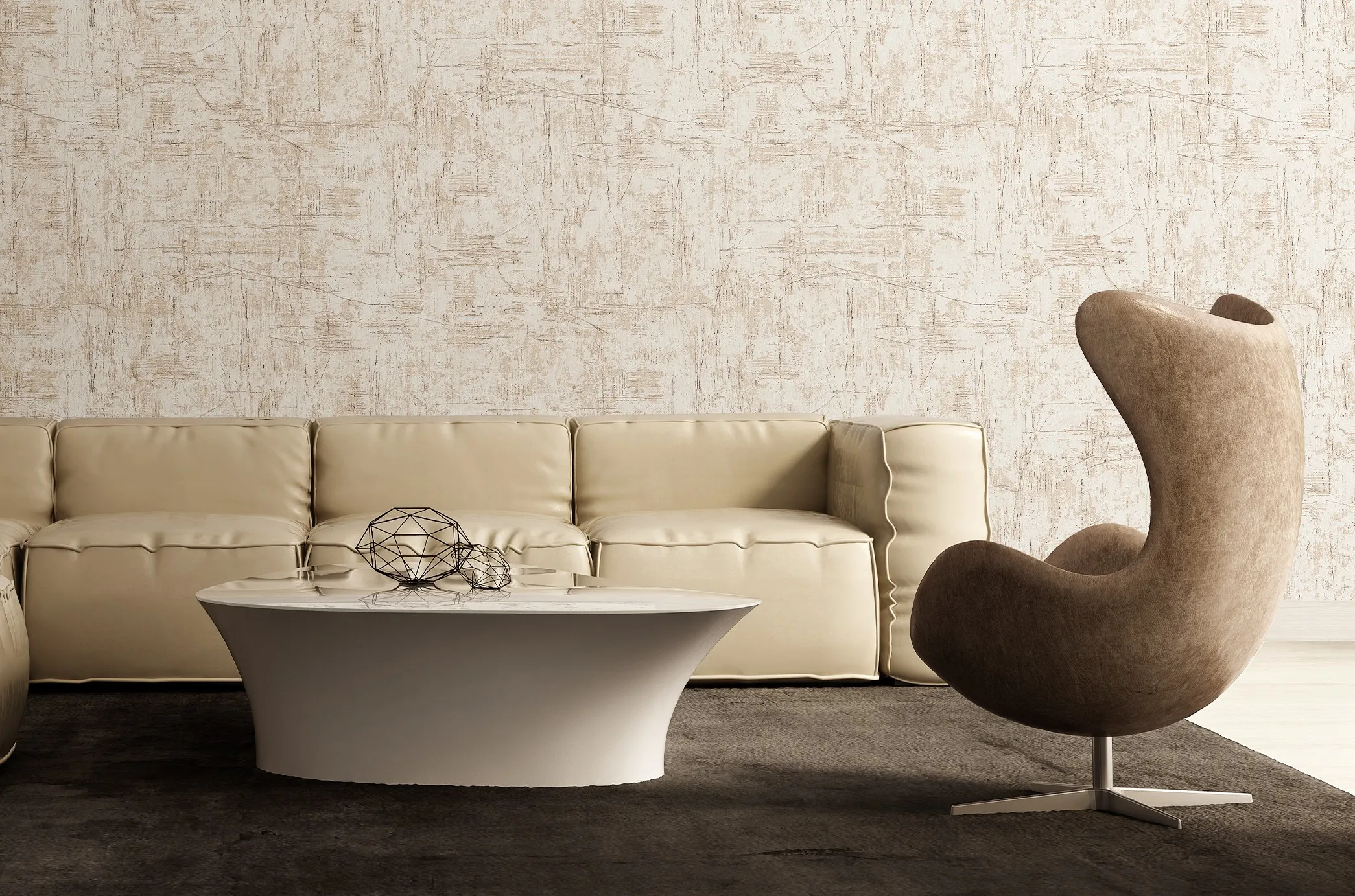 Carrera Wallpaper Collection – Modern Stone Texture for Elegant Interiors | Art Vision Decor DHS-1597-03 Brown