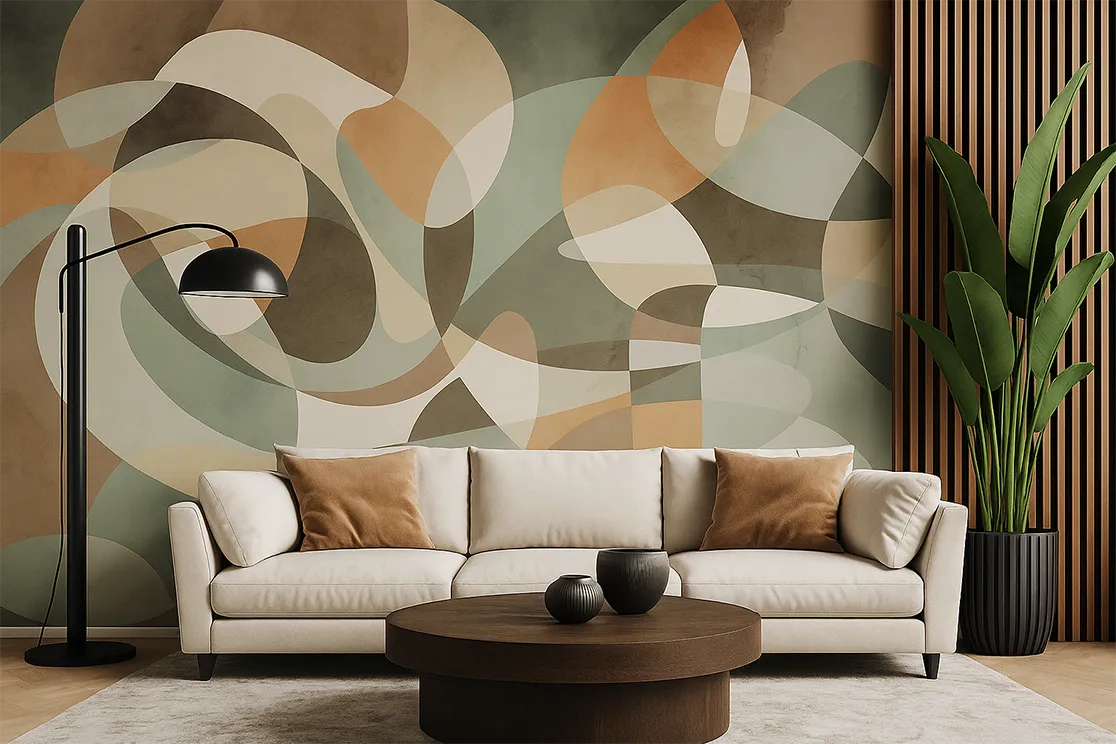 Midtone Motion Abstract Wallpaper – Seamless Custom Mural | Art Vision Decor