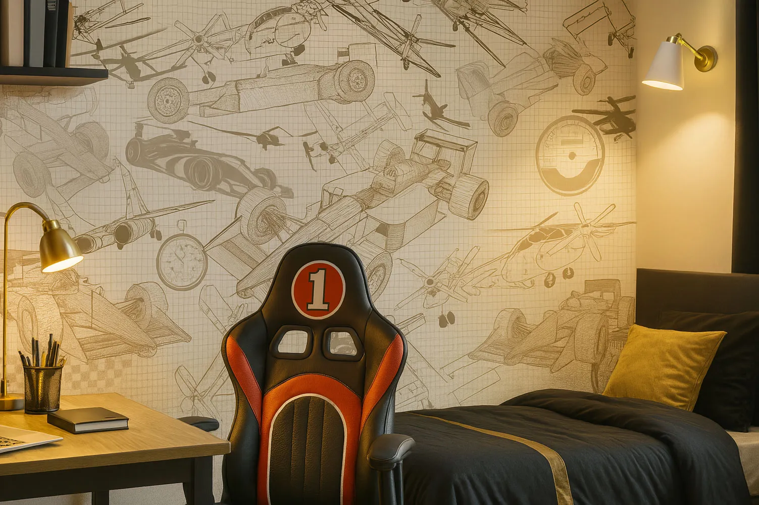 Speed & Flight Teen Wallpaper – Custom Seamless Wall Mural Canada