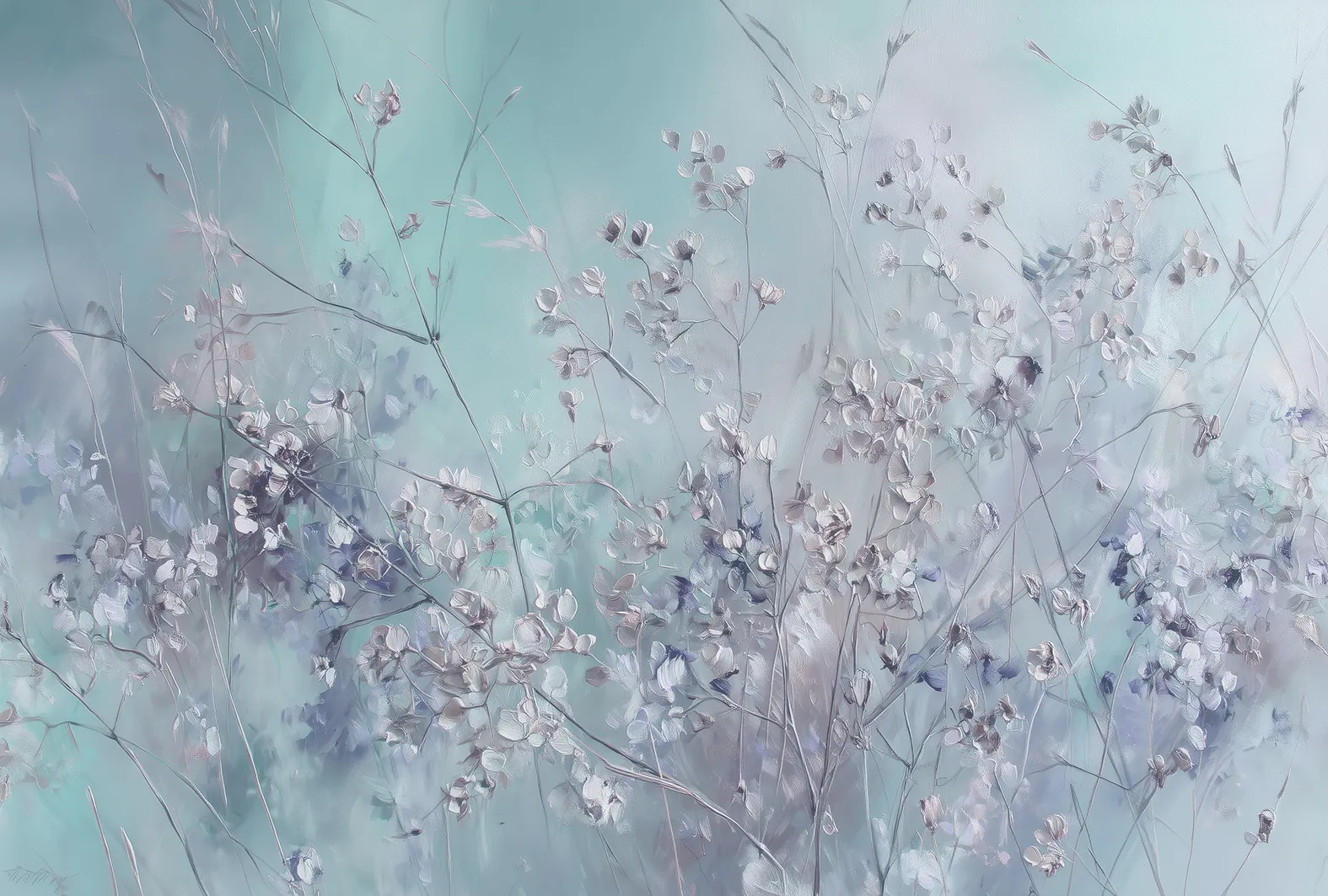 Lunaria – Pastel Dried Flower Wallpaper Mural | Art Vision Decor