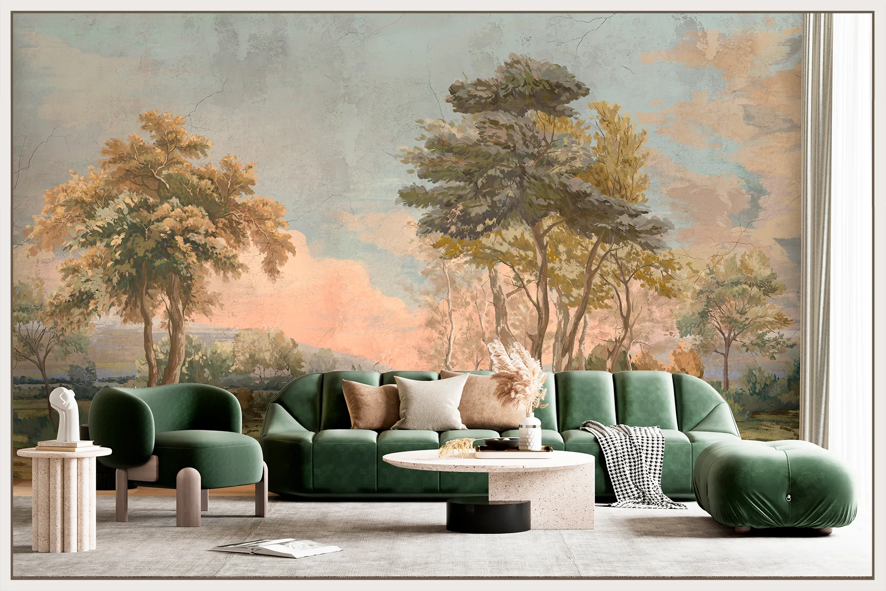 Forest Sounds Seamless Wallpaper | Luxury Earth-Tone Wall Design by Art Vision Decor