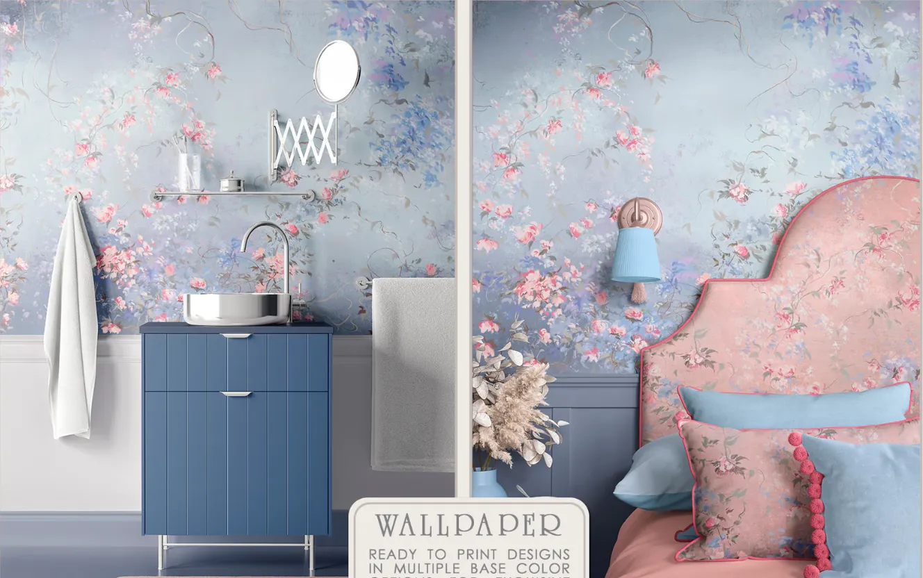 Pastel Petals – Elegant Floral Wallpaper in Soft Pastel Shades | Art Vision Decor