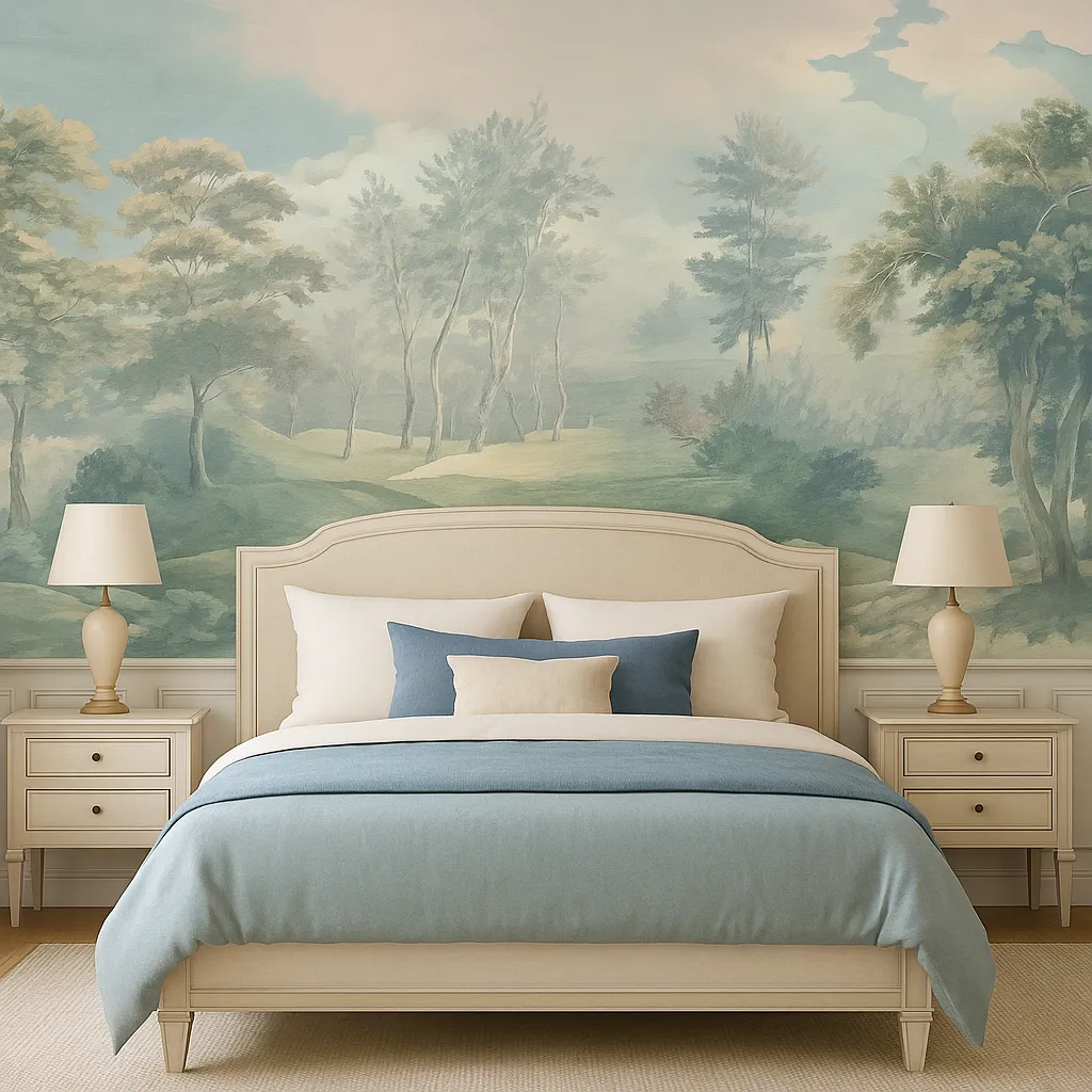 Mist Valley Daydream Seamless Wallpaper | Luxury Earth-Tone Wall Design by Art Vision Decor