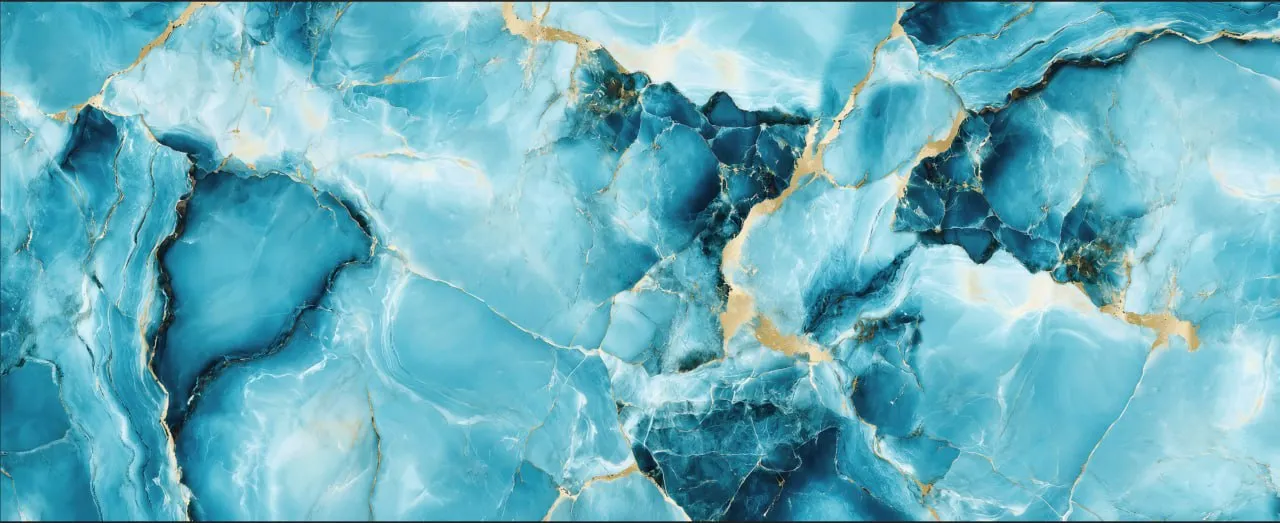 Mariselle Turquoise Marble Wallpaper with Gold Veins | Luxury Custom Wall Mural