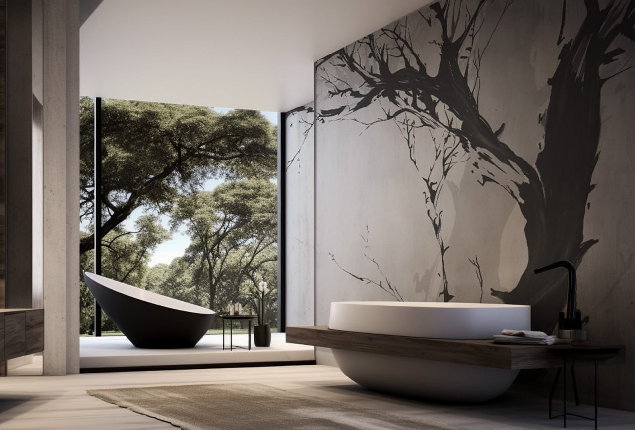 Discover Tranquility with No Ego Tree Wallpaper | Minimalist Design