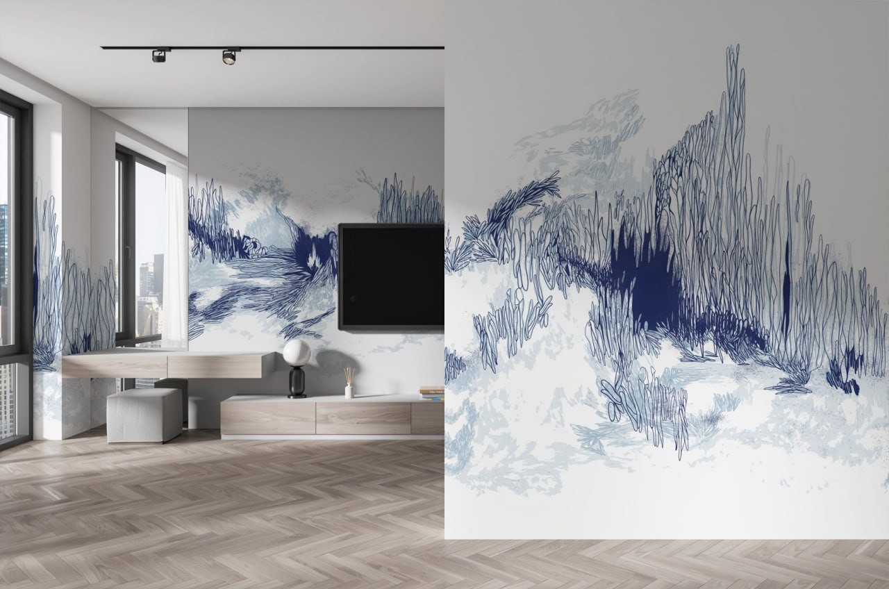 Sierra Nevada - Bold Blue Wallpaper for a Striking Accent | Art Vision Decor